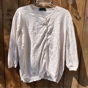 Lauren Ralph Lauren Coquette White sweater with little flowers on it